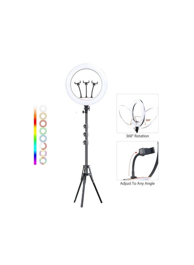 أكاليكس مصباح حلقي ناعم متعدد الألوان RGB LED مقاس 22 بوصة MJ56 - Image 3